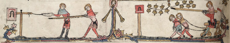 Joust practice in the 14th century